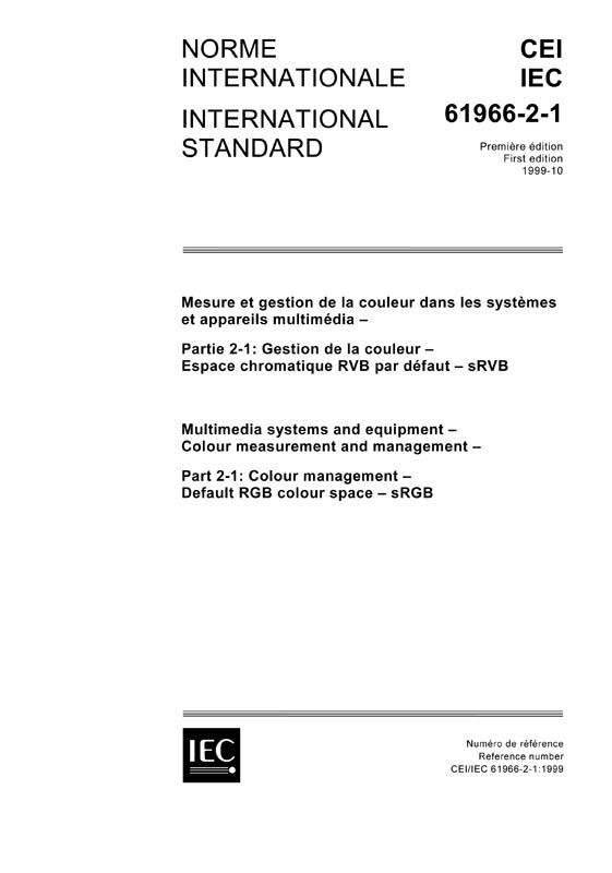 Cover IEC 61966-2-1:1999